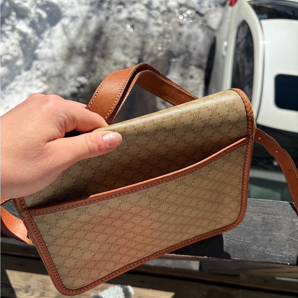 Celine Tan and Brown Crossbody Bag - Picture 11 of 13